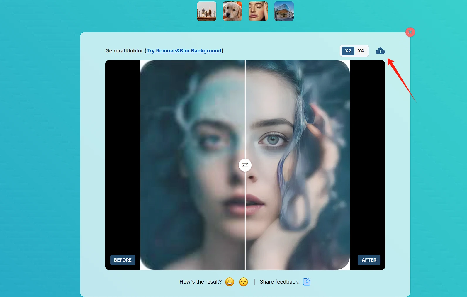 Download your deblurred image