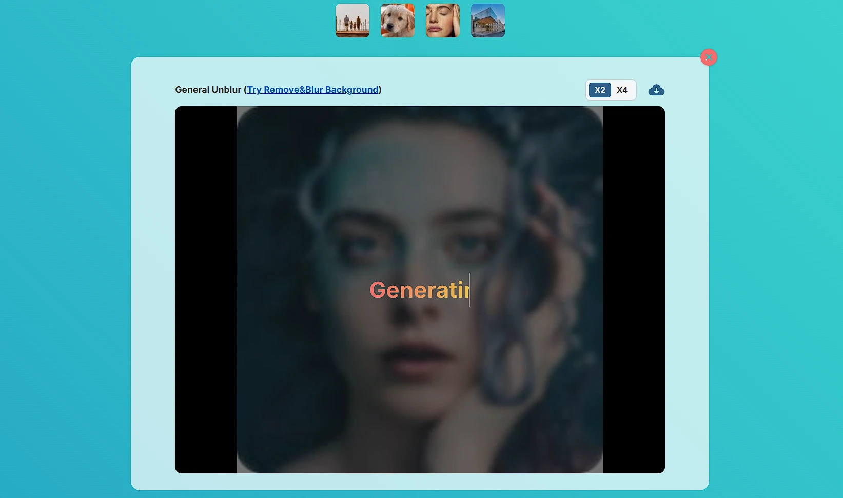 Upload your blurry image and wait for processing