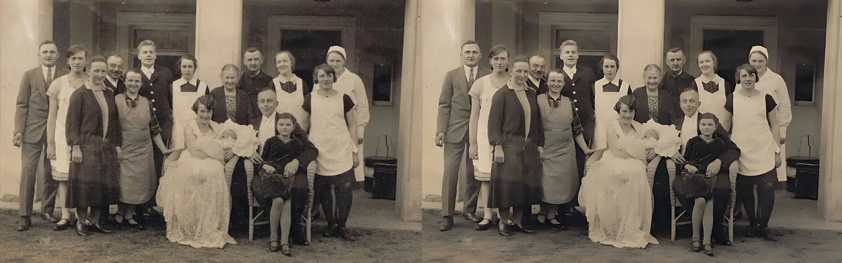 Old family photos being digitally restored using Unblurimage AI